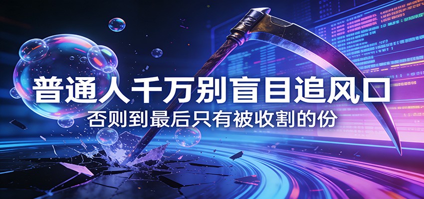 付费文章《通人千万别盲目追风口》否则到最后只有被收割的份-云网创