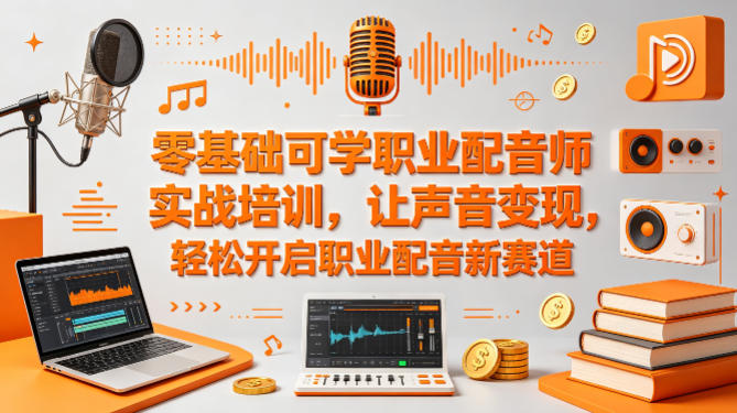 零基础可学职业配音师实战培训,让声音变现,轻松开启职业配音新赛道-云网创