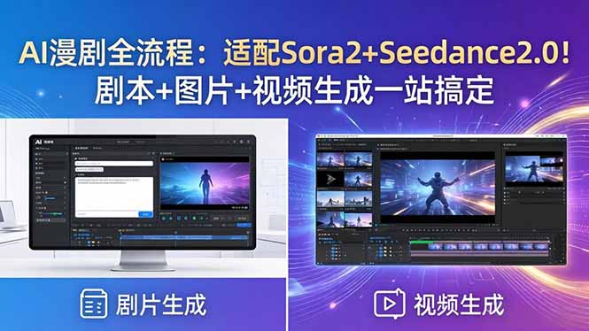 AI漫剧全流程:适配Sora2+Seedance2.0!剧本+图片+视频生成一站搞定-云网创