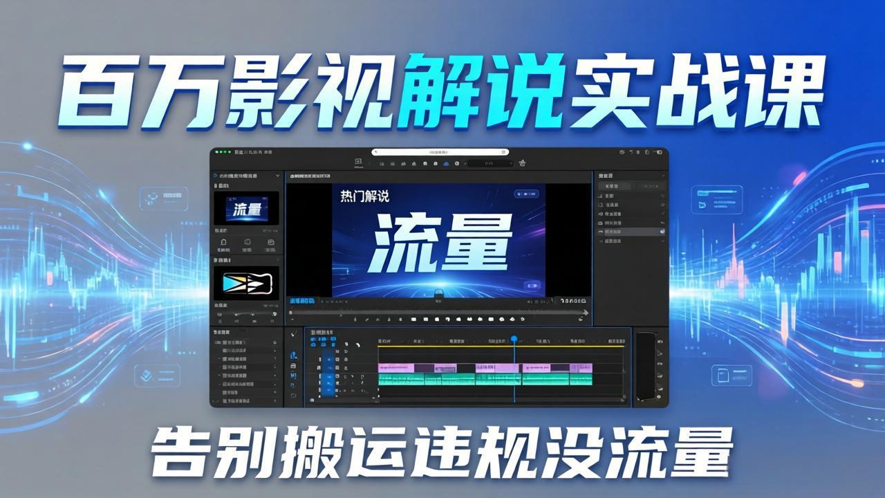 百万影视解说实战课:告别搬运违规没流量,AI文案+配音+剪映,做出能上热门的解说视频-云网创