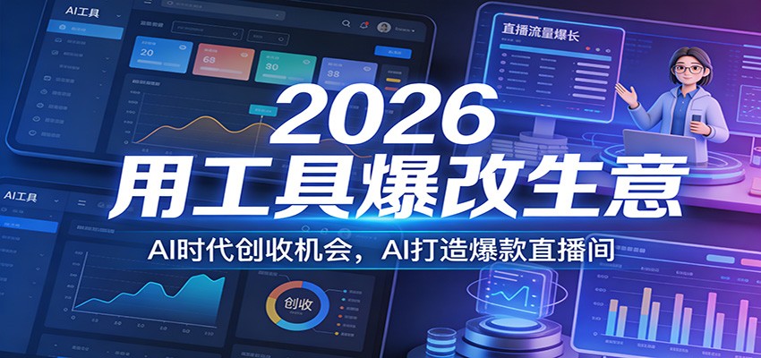 2026用工具爆改生意，AI时代创收机会，AI打造爆款直播间-云网创