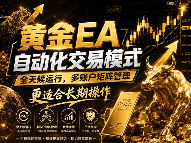 黄金EA量化:多窗口矩阵稳定运行,系统自动执行,收益空间持续放大-云网创