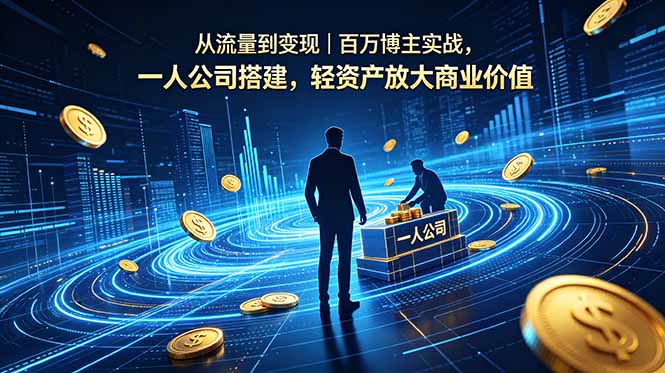 从流量到变现|百万博主实战,一人公司搭建,轻资产放大商业价值-云网创