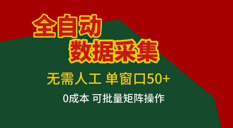 全自动数据采集,无需人工,单窗口50+,0成本可批量矩阵操作【揭秘】-云网创