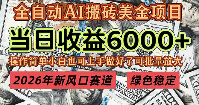 2026年新风口赛道,当日6000+以上,可批量放大,月收入20万+,长期绿色稳定的项目-云网创