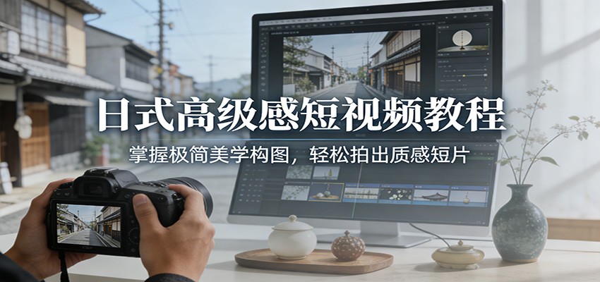 日式高级感短视频教程：掌握极简美学构图，轻松拍出质感短片-云网创