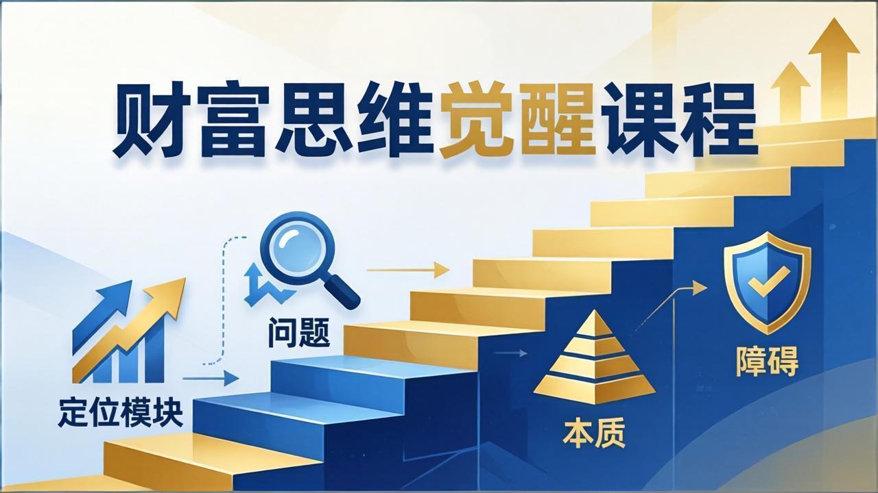 财富思维觉醒第十期:3天大课四大模块,精准定位问题看清本质,扫清人生障碍-云网创