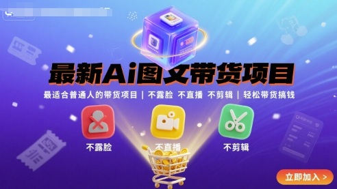 最新Ai图文带货项目,最适合普通人的带货项目,不露脸 不直播 不剪辑就可以轻松带货搞钱(完结)-云网创