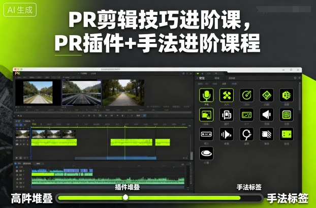 PR剪辑技巧进阶课，PR插件+手法进阶课程-云网创