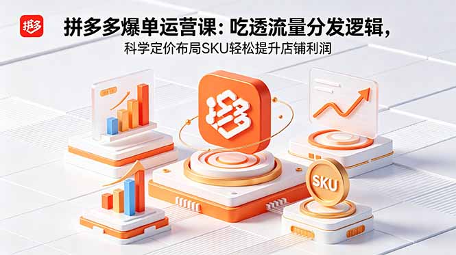 拼多多爆单运营实战课:吃透流量分发逻辑,科学定价布局SKU轻松提升店铺利润-云网创