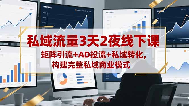 私域流量3天2夜线下课，矩阵引流+AD投流+私域转化，构建完整私域商业模式-云网创