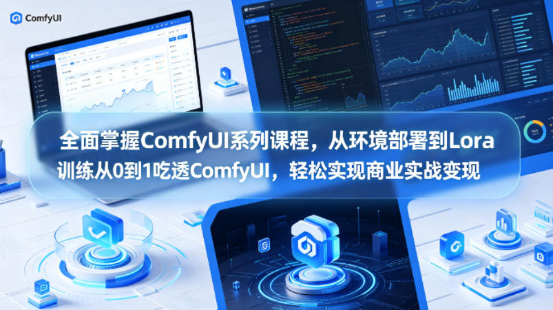 全面掌握ComfyUI系列课程,从环境部署到Lora训练从0到1吃透ComfyUI,轻松实现商业实战变现-云网创