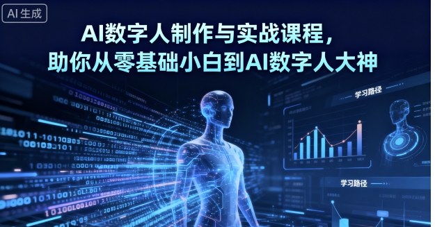 AI数字人制作与实战课程,助你从零基础小白到AI数字人大神-云网创
