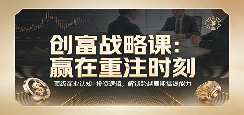 《创富战略课：赢在重注时刻》顶级商业认知+投资逻辑，解锁跨越周期搞钱能力-云网创