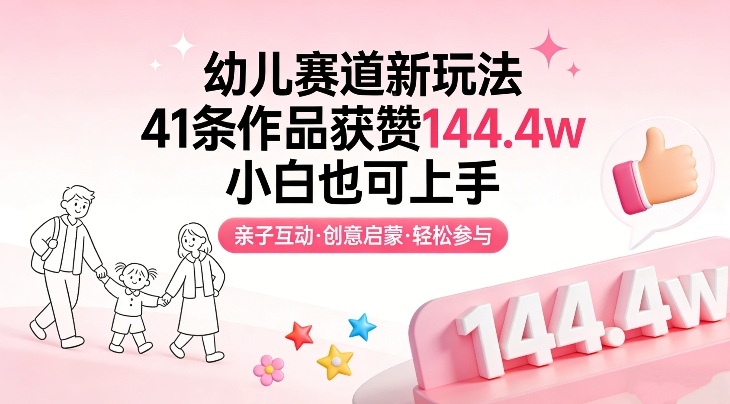 幼儿赛道新玩法,41条作品获赞144.4w,小白也可上手-云网创