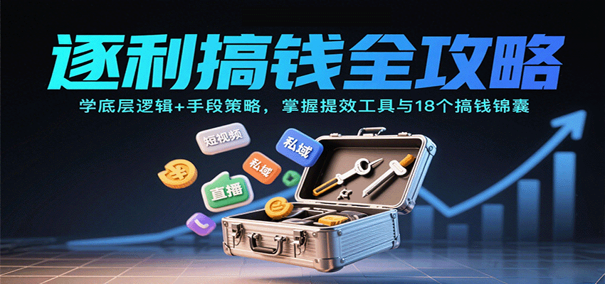 逐利搞钱全攻略：学底层逻辑+手段策略，掌握提效工具与18个搞钱锦囊-云网创