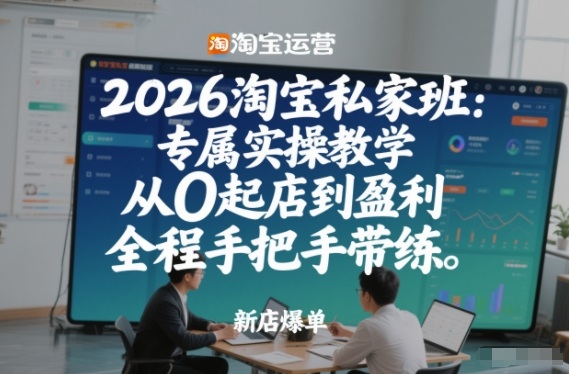 2026淘宝私家班:专属实操教学,从0起店到盈利,全程手把手带练(更新)-云网创