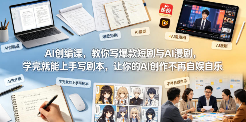 AI创编课,教你写爆款短剧与AI漫剧,学完就能上手写剧本,让你的AI创作不再自娱自乐(更新0521)-云网创