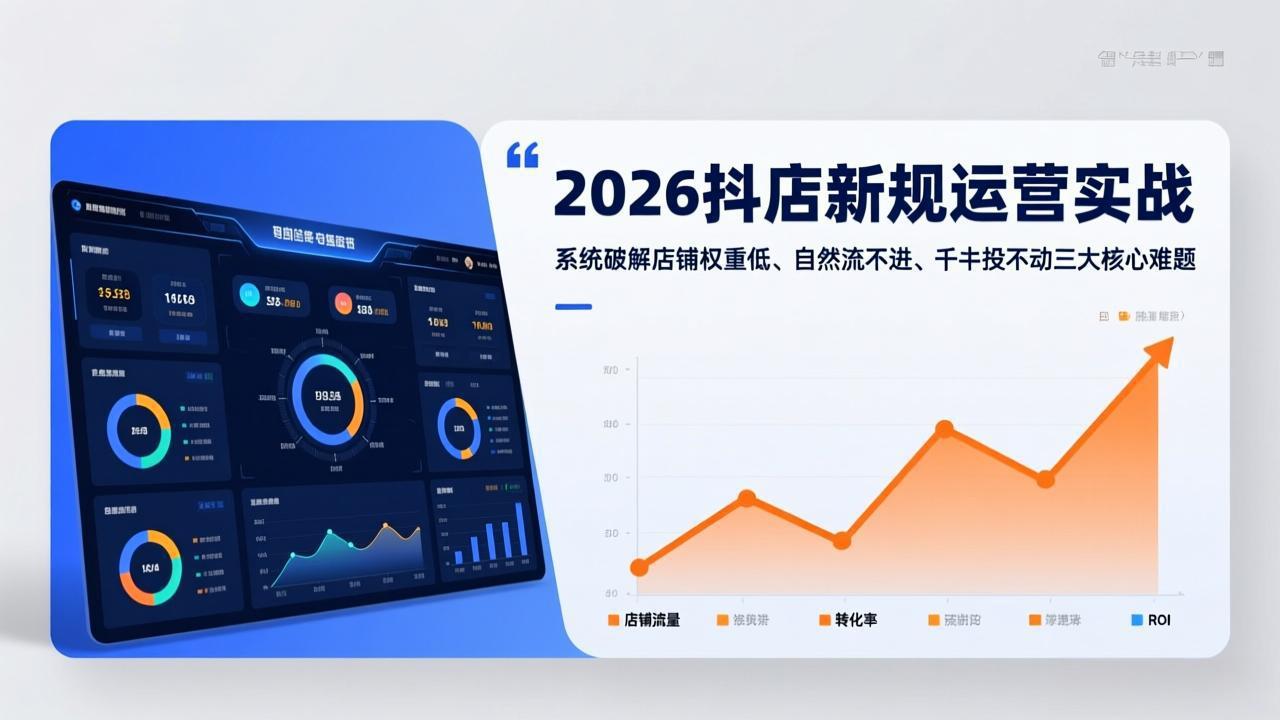 2026抖店新规运营实战：系统破解店铺权重低、自然流不进、千川投不动三大核心难题-云网创
