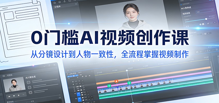 0门槛AI视频创作课：从分镜设计到人物一致性，全流程掌握视频制作-云网创
