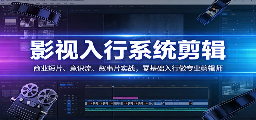 影视系统剪辑，商业短片、意识流、叙事片实战，零基础入行做专业剪辑师-云网创