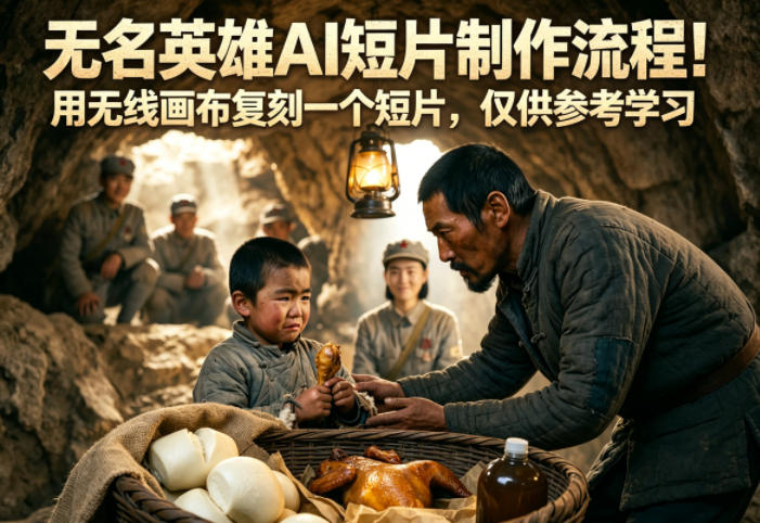 无名英雄AI短片制作流程！用无线画布复刻一个短片，仅供参考学习-云网创
