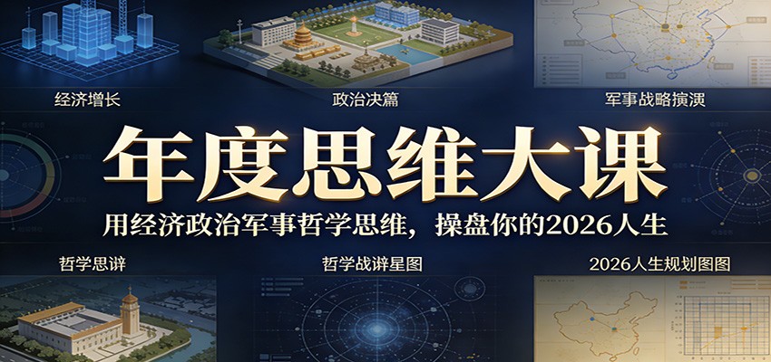 年度思维大课,用经济政治军事哲学思维,操盘你的2026人生-云网创
