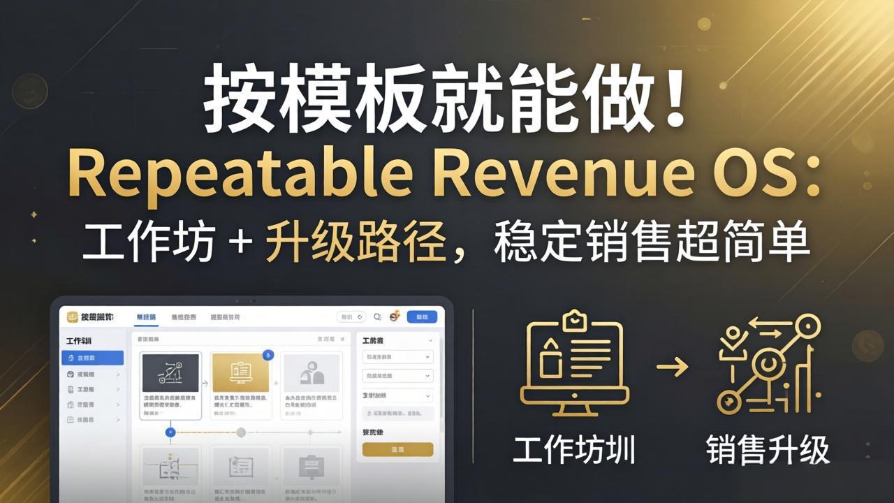 按模板就能做!Repeatable Revenue OS:工作坊 + 升级路径,稳定销售超简单-云网创