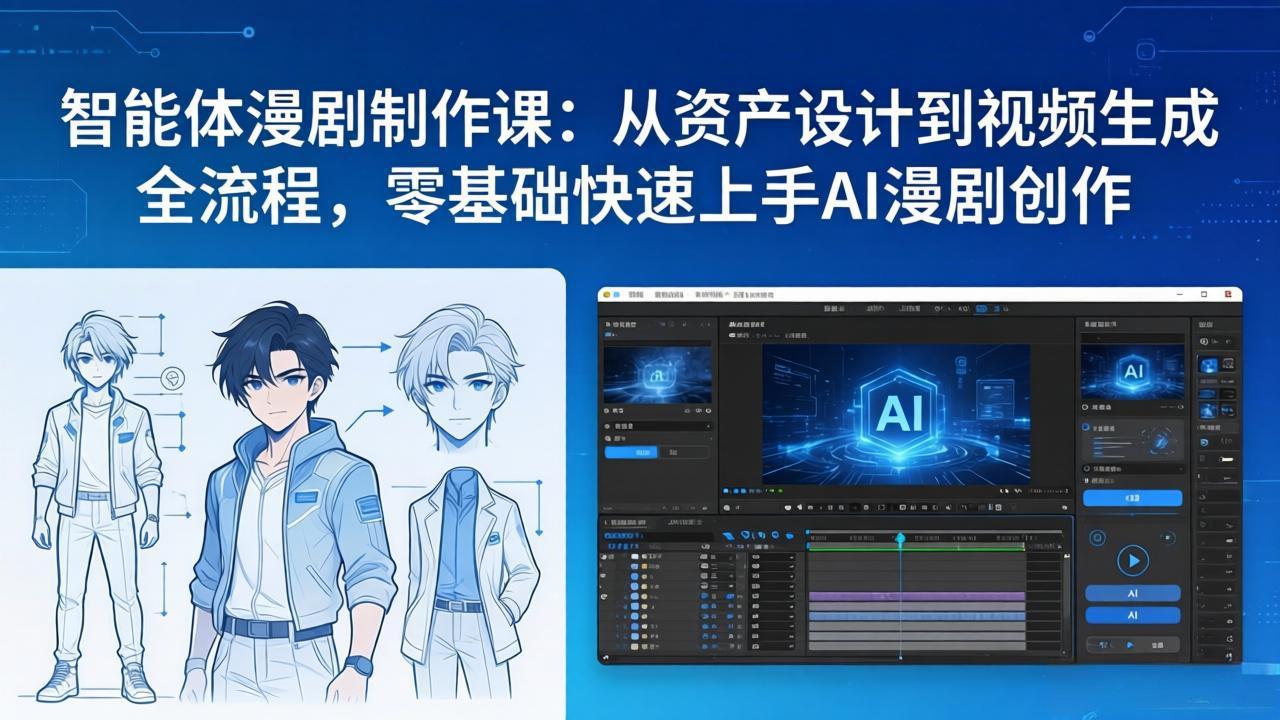 智能体漫剧制作课:从资产设计到视频生成全流程,零基础快速上手AI漫剧创作-云网创