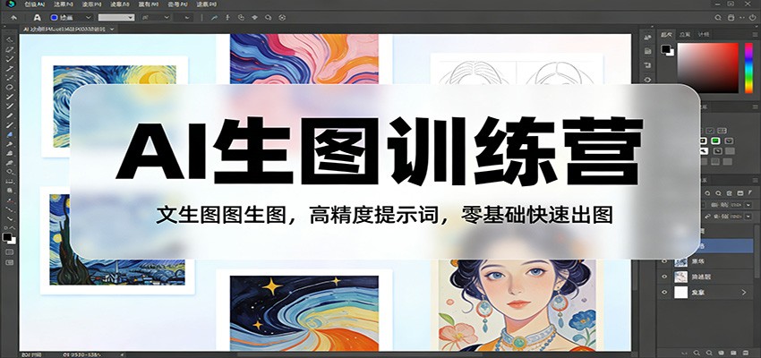 AI生图训练营：文生图图生图，高精度提示词，零基础快速出图-云网创