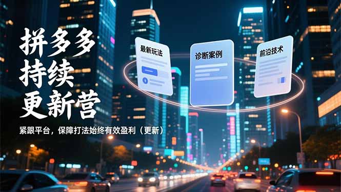 拼多多持续更新营,最新玩法、诊断案例、前沿技术,紧跟平台,保障打法始终有效盈利(更新-云网创