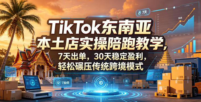 TikTok东南亚本土店实操陪跑教学,7天出单,30天稳定盈利,轻松碾压传统跨境模式-云网创