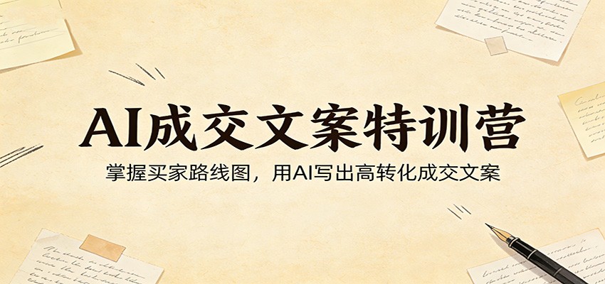 AI成交文案特训营：掌握买家路线图，用AI写出高转化成交文案-云网创