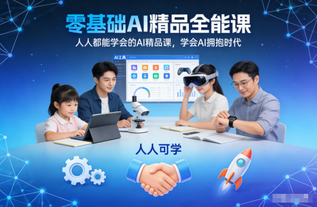 零基础AI精品全能课,人人都能学会的AI精品课,学会AI拥抱时代-云网创