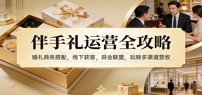 伴手礼运营全攻略：婚礼商务搭配，线下获客，异业联盟，玩转多渠道营收-云网创