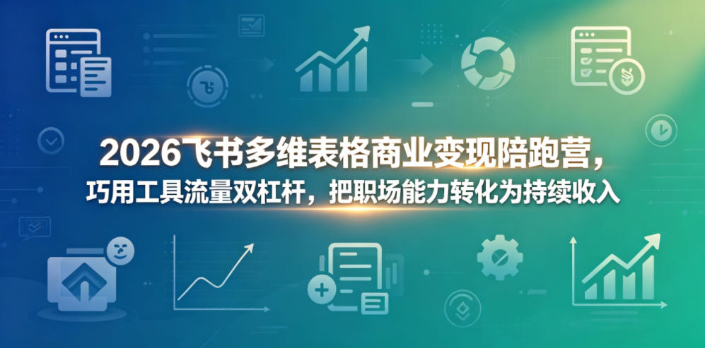 2026飞书多维表格商业变现陪跑营,巧用工具流量双杠杆,把职场能力转化为持续收入-云网创