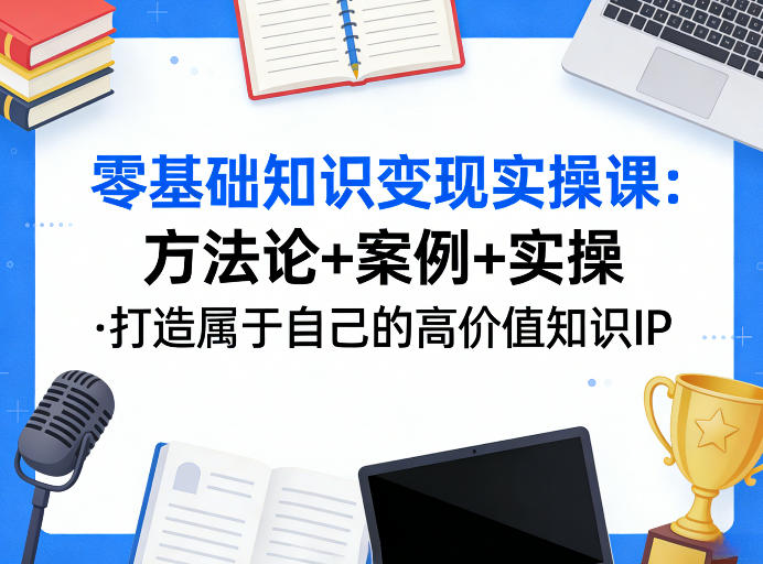 零基础知识变现实操课，方法论+案例+实操，打造属于自己的高价值知识IP-云网创