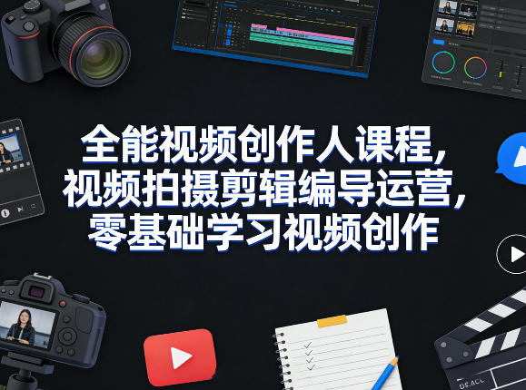 全能视频创作人课程,视频拍摄剪辑编导运营,零基础学习视频创作(更新2026年4月)-云网创