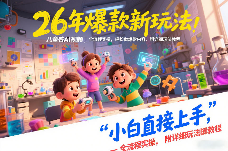 26年爆款新玩法，儿童科普AI视频，全流程实操，轻松做爆款内容，小白直接上手，附详细玩法教程-云网创