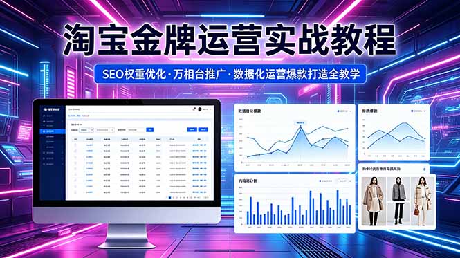 2026 淘宝金牌运营实战教程,SEO权重优化万相台推广,数据化运营爆款打造全教学-云网创