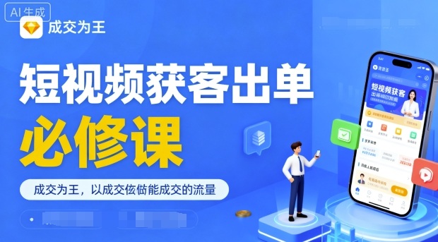 短视频获客出单必修课，成交为王，以成交为导向，直接做能成交的流量-云网创