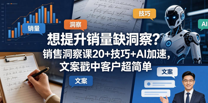 想提升销量缺洞察?销售洞察课20+技巧+AI加速,文案戳中客户超简单【原创双语字幕】-云网创