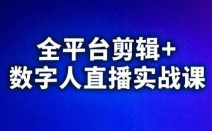 视频号、快手、抖音全平台剪辑+数字人直播实战课(更新8月)-云网创