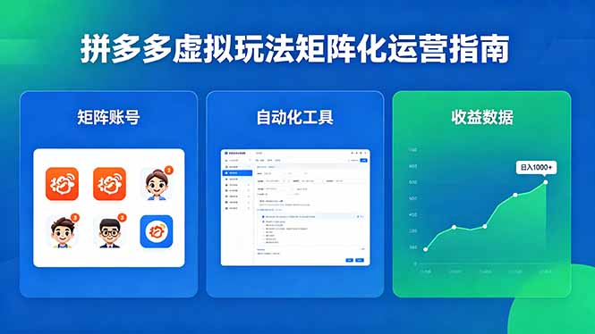 闭眼可复制的拼多多虚拟玩法,矩阵化运营,长期稳定日入 1000+-云网创