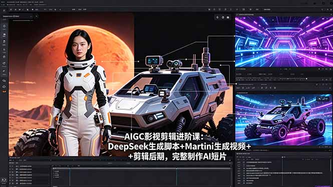 AIGC影视剪辑进阶课:DeepSeek生成脚本+Martini生成视频+剪辑后期,完整制作AI短片-云网创