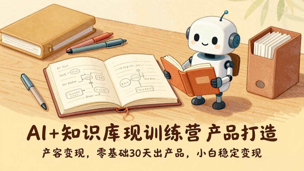 AI+知识库变现训练营,产品打造、内容创作、全平台变现,零基础30天出产品,小白稳定变现-云网创