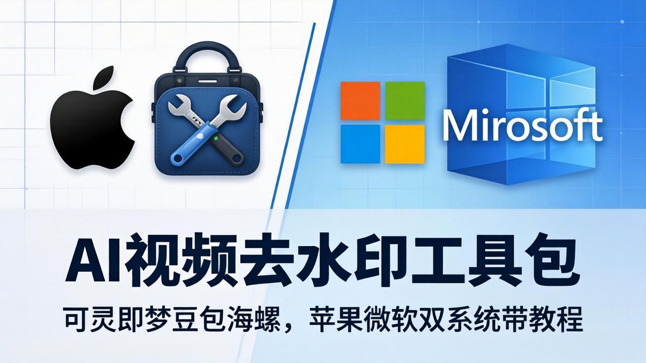 AI视频去水印工具包：可灵即梦豆包海螺，苹果微软双系统带教程-云网创