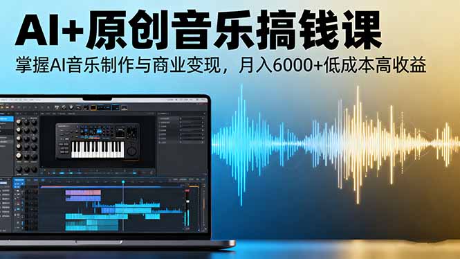 AI+原创音乐搞钱课:掌握AI音乐制作与商业变现,月入6000+低成本高收益-云网创