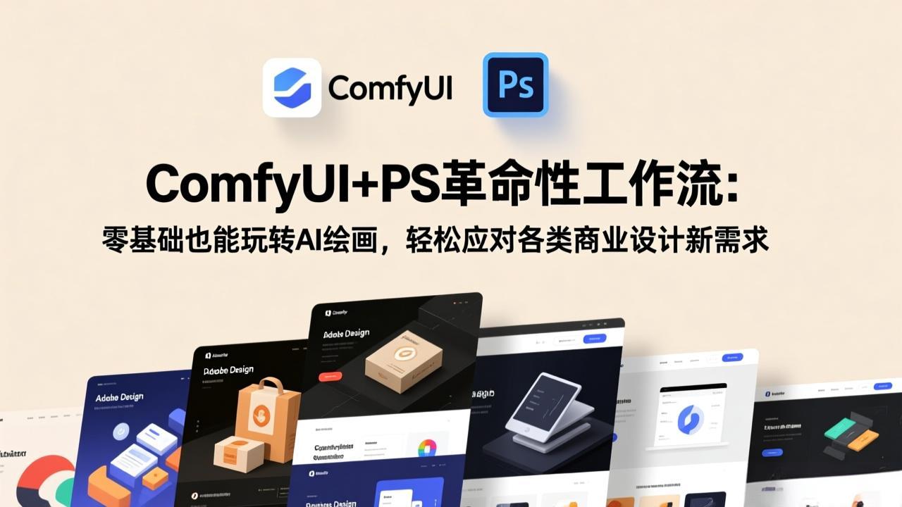 ComfyUI+PS革命性工作流:零基础也能玩转AI绘画,轻松应对各类商业设计新需求-云网创