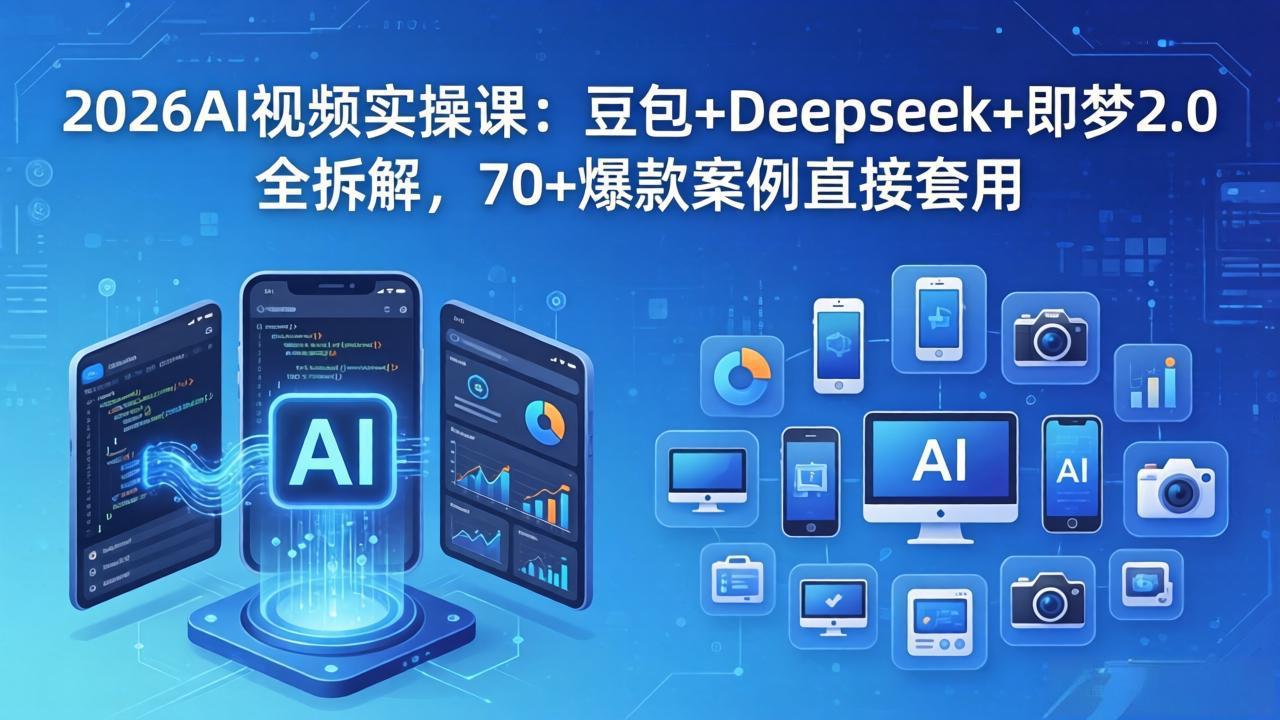 2026AI视频实操课:豆包+Deepseek+即梦2.0全拆解,70+爆款案例直接套用-云网创